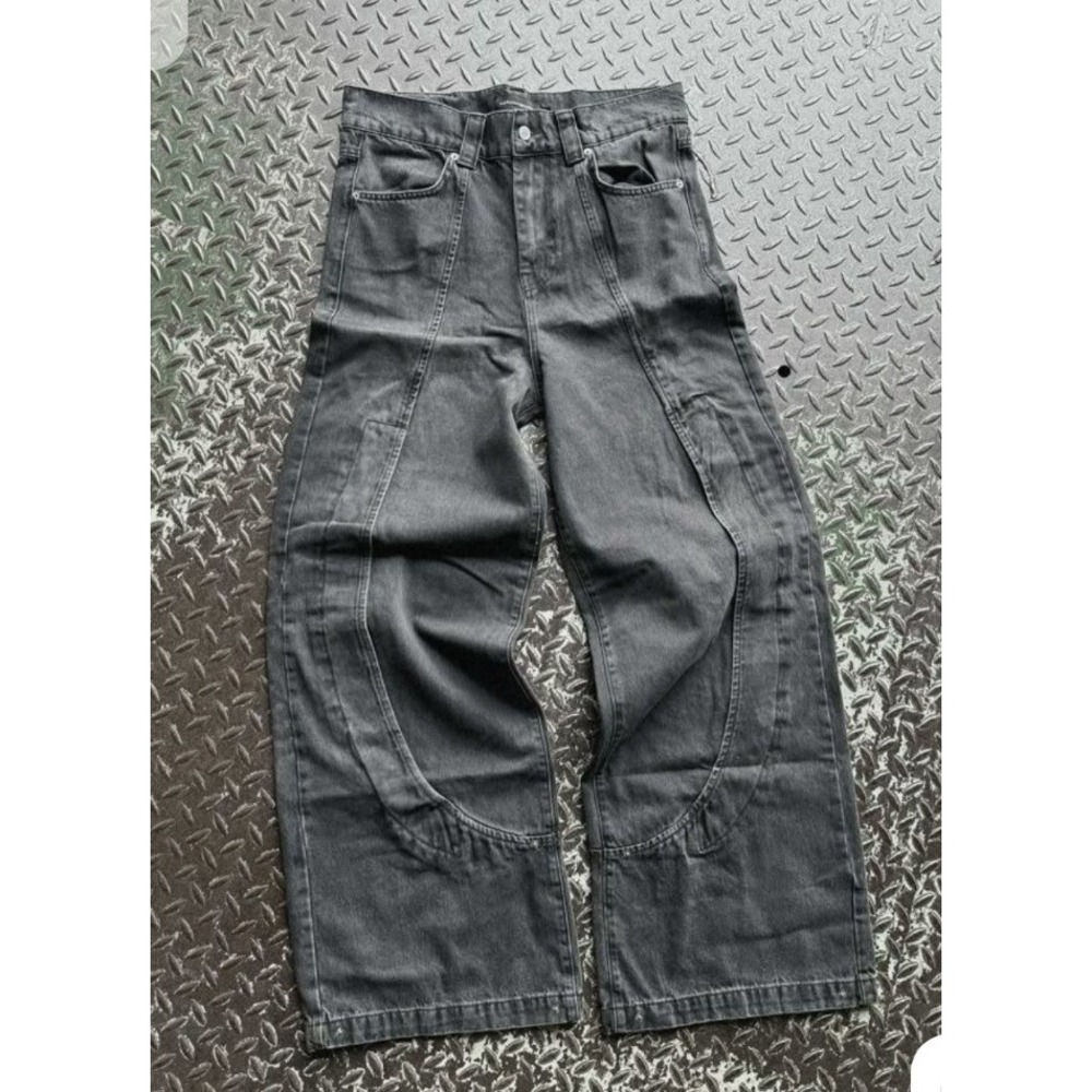 M'Mansion Moonlight Mansion Manoir Collection Wide Leg Jeans Streetwear Black XS